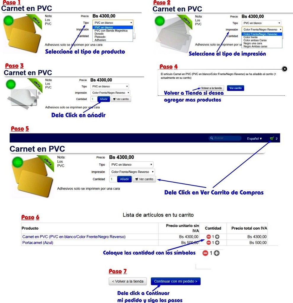 pasos para realizar compra